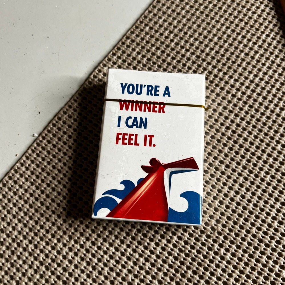 Carnival Cruise Line Playing Cards You're A Winner I Can Feel It Sealed Souvenir